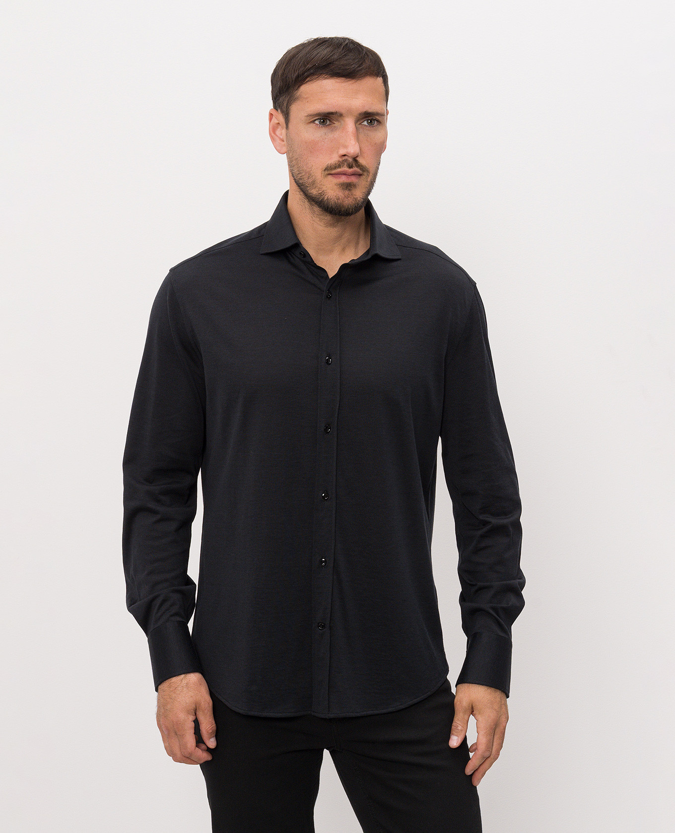 Black shirt with silk Brunello Cucinelli 3