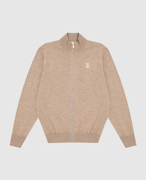 Brunello Cucinelli Children's beige cashmere cardigan B22M10026B