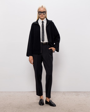 Allude Black wool and cashmere cardigan 26517602