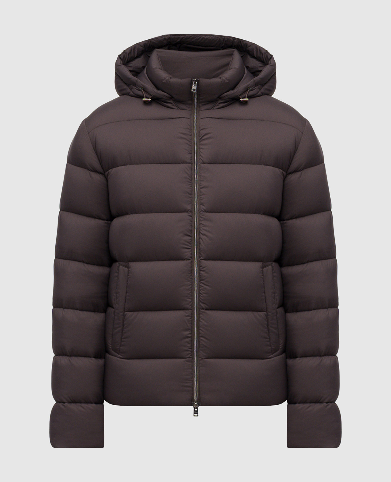 

Brown quilted down jacket with logo Herno