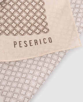 Peserico Beige printed pachet scarf R71022C0CC803