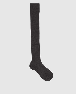 Brunello Cucinelli Gray cashmere knee-high socks M64990009