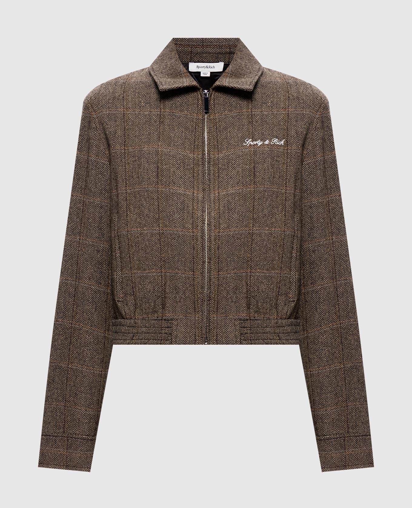 Brown patterned wool jacket