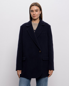 Brunello Cucinelli Blue double-breasted wool and cashmere coat MD5327309P