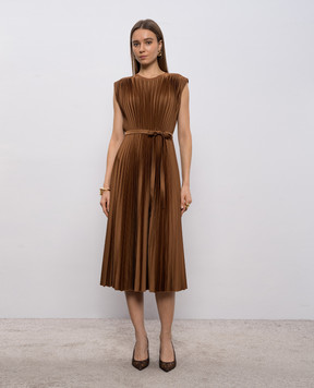 JOSEPH Brown pleated dress Volta JF009603