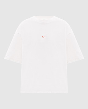 Solotre White T-shirt with embroidered monogram logo M1AB0129
