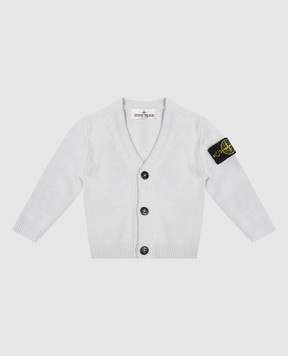 Stone Island Children's blue cardigan, hat and plaid set with wool and cashmere L2S16M200001S0M10