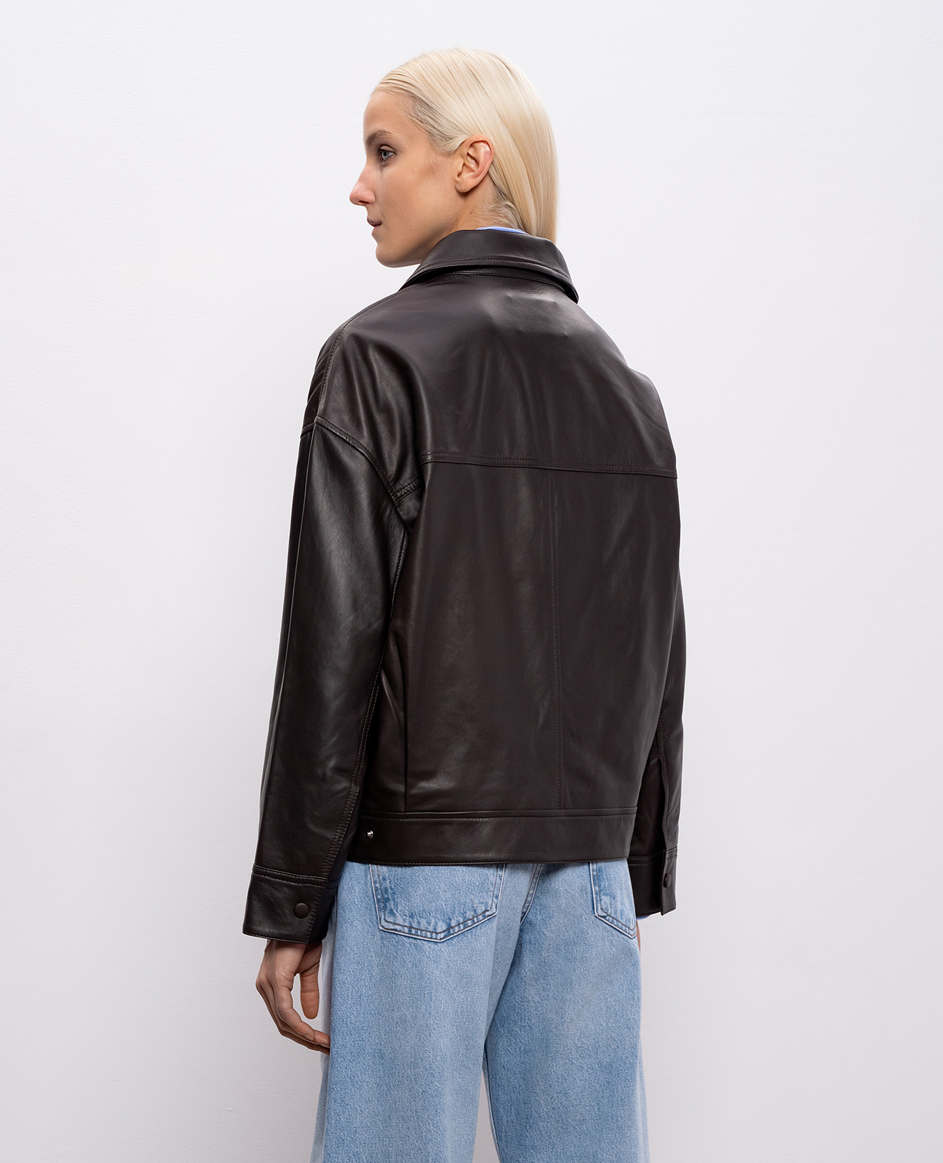 

Brown leather jacket Yves Salomon