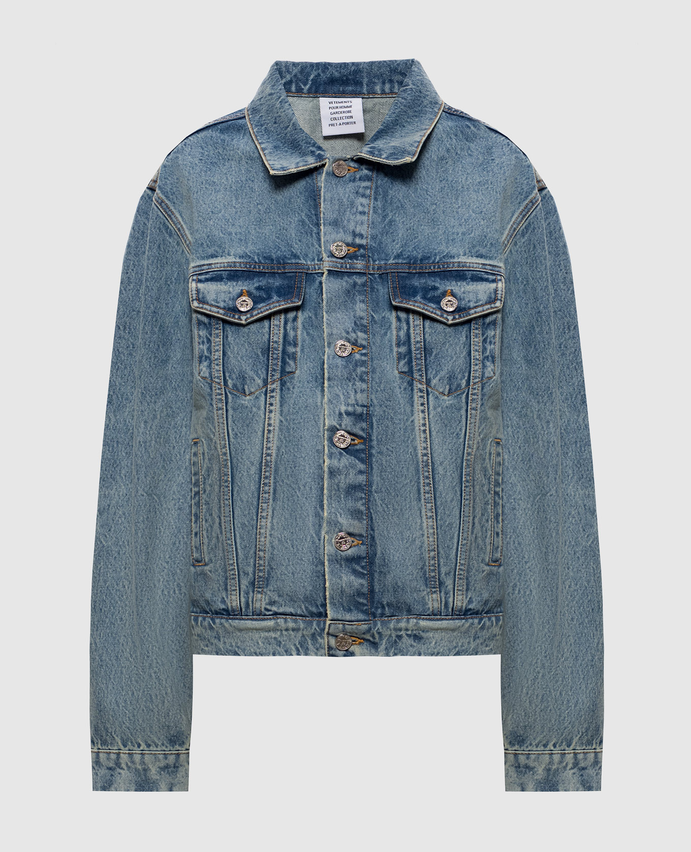 Blue denim jacket with a distressed effect Vetements