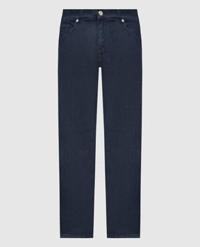 Castangia dal 1850 Blue jeans with embroidery 5T123S26