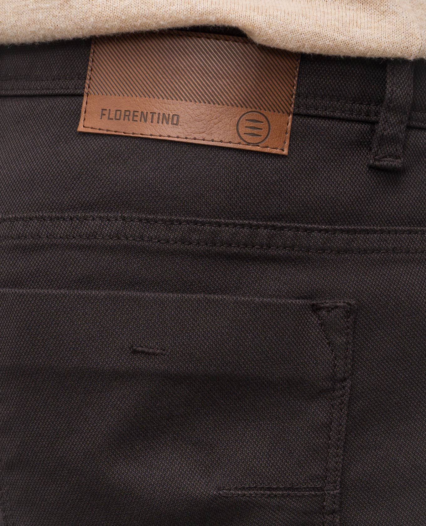 Brown pants with logo patch Florentino 5