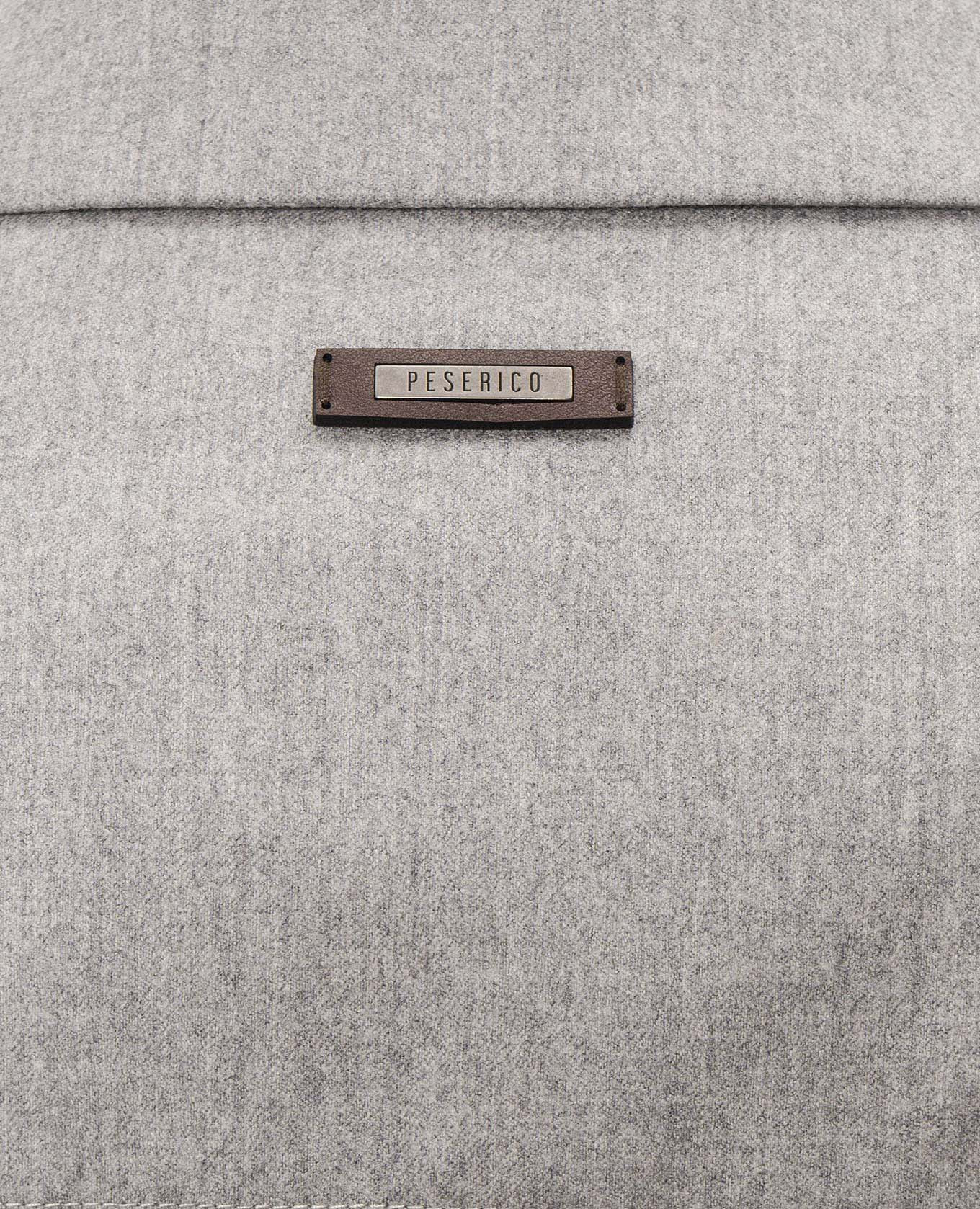 Grey wool shirt with logo patch Peserico 5