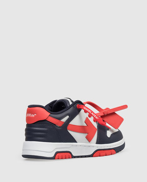 Off-White Out Of Office Kids Blue Leather Sneakers OBIA011S26LEA001