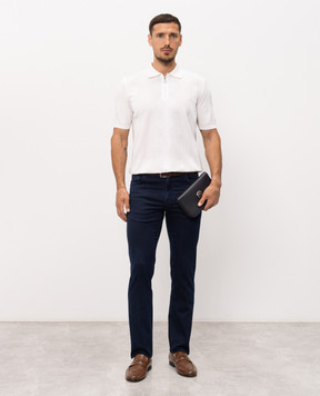Stefano Ricci Blue slim jeans with embroidered logo MFT63B1040TR196L