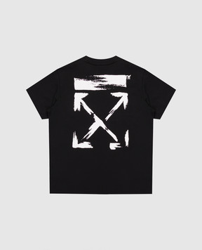 Off-White Children's black T-shirt with logo print 44BAA002S26J006