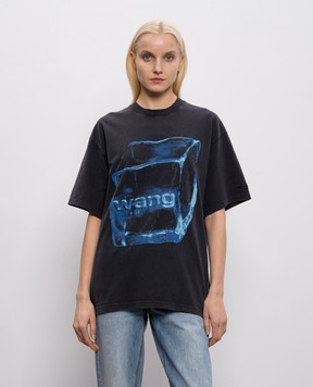 Alexander Wang Black Crystal Graphic T-shirt with crystals UCC2261990