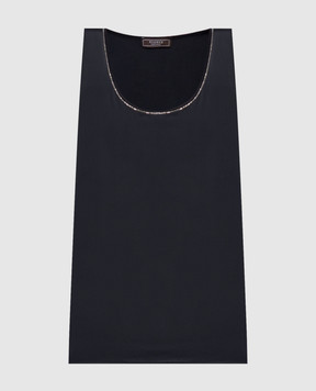 Peserico Navy blue top with monil chain E0844106638