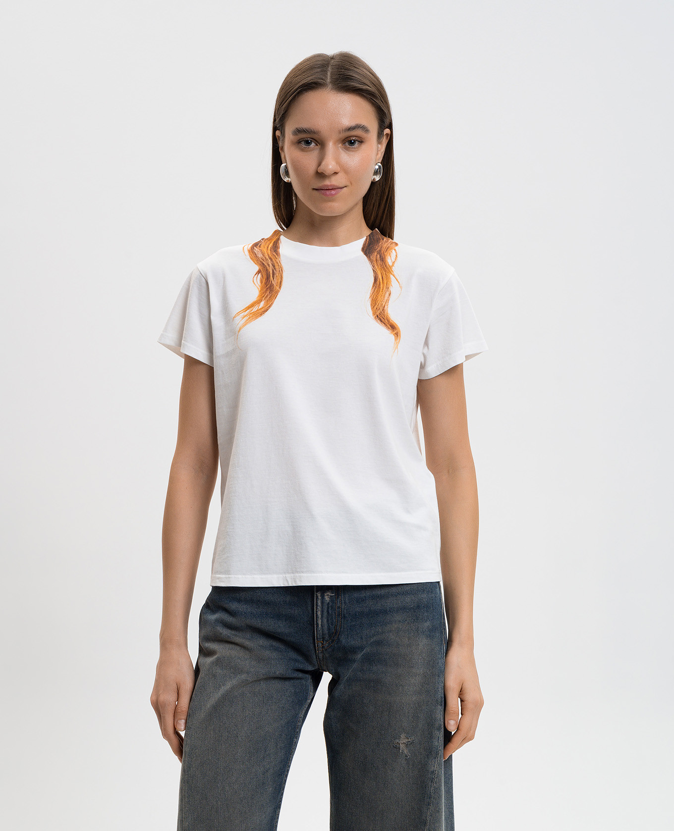 White T-shirt with print Maison Margiela MM6 3