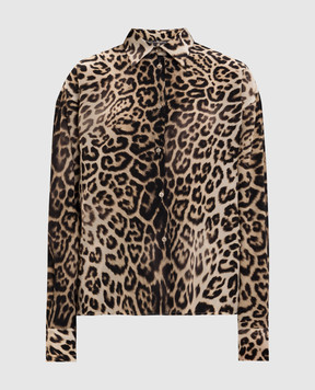 Ermanno Scervino Beige printed silk blouse D482K386YLI