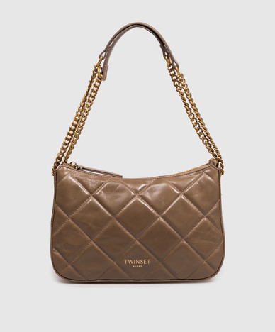 Liliane brown glossy leather bag