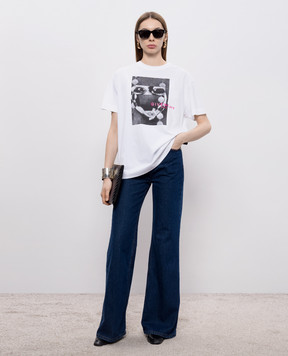 Givenchy White T-shirt with print BW70FMP7A3