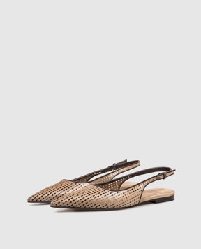 Brunello Cucinelli Brown suede slingbacks MZDVC3179
