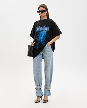 Balenciaga Black Paris Thunderstorm T-shirt 850345TUVE7