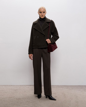 Peserico Dark brown wool, silk and cashmere turtleneck A99978F12K09283