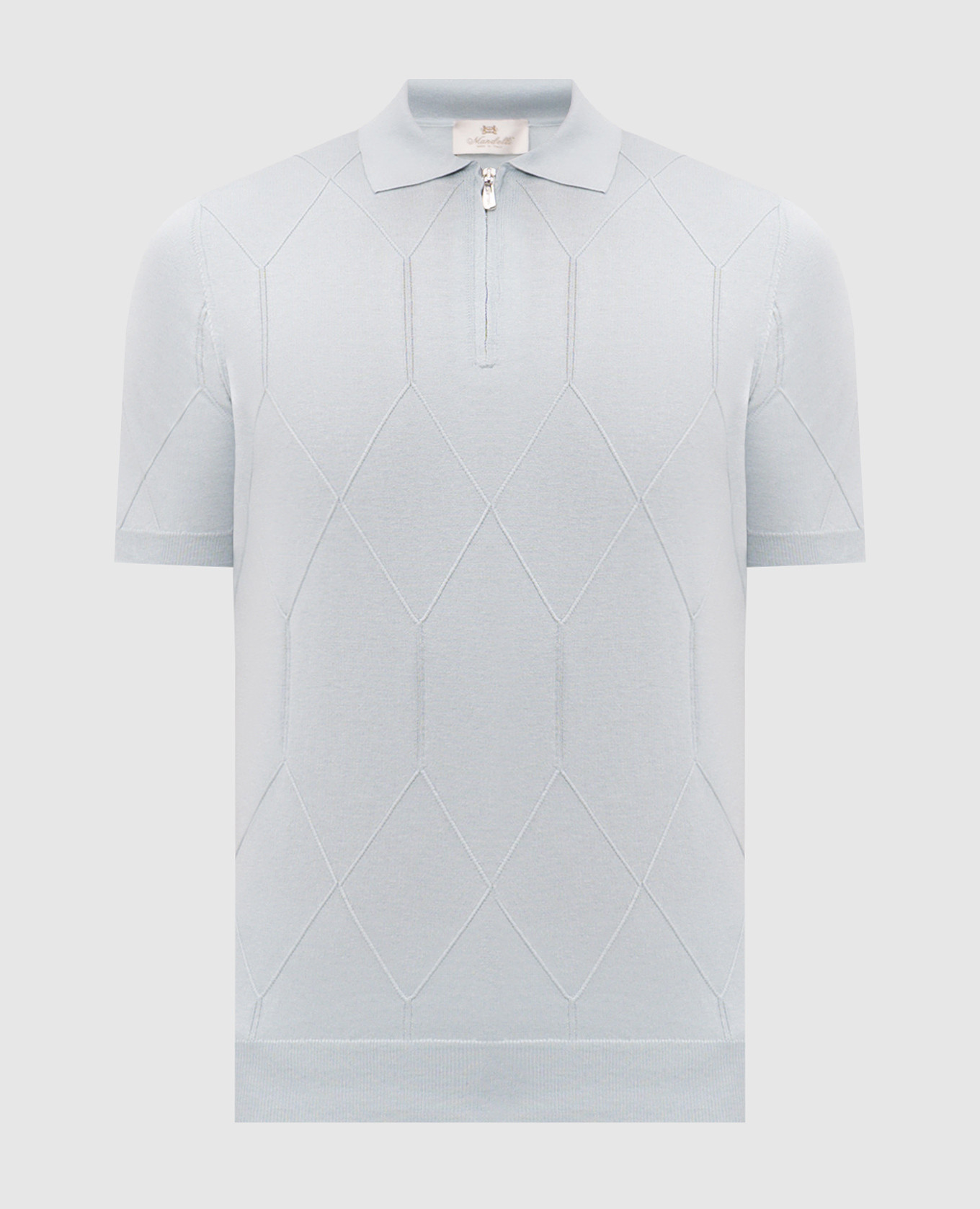 

Blue polo shirt with geometric pattern Enrico Mandelli, Light blue