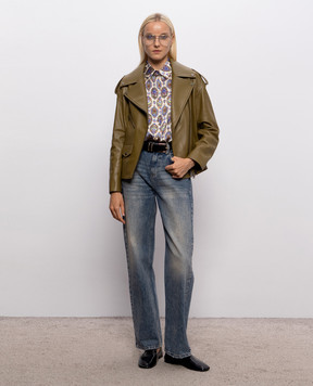 Babe Pay Pls Khaki leather jacket 2106УКР2NATUREL