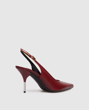 Versace Nyx burgundy leather slingbacks 10244361A17282