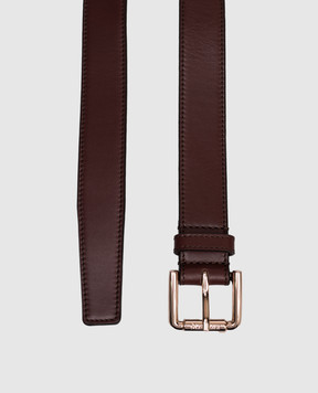 Max Mara Burgundy leather belt with logo NEWBUCKLE35LONG
