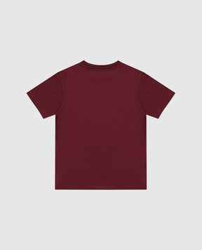 Dolce&Gabbana Children's burgundy T-shirt with logo embroidery L4JTHUG7QK126