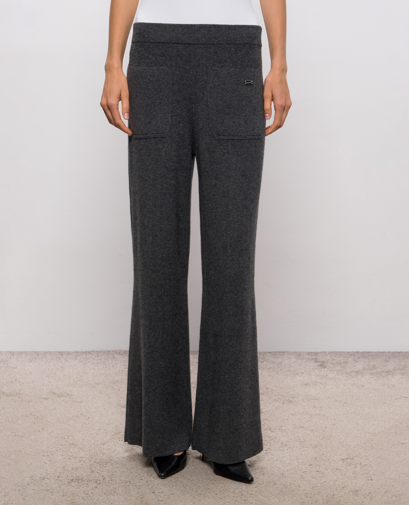 Dark gray Alina wool and cashmere pants Victoria Beckham 3