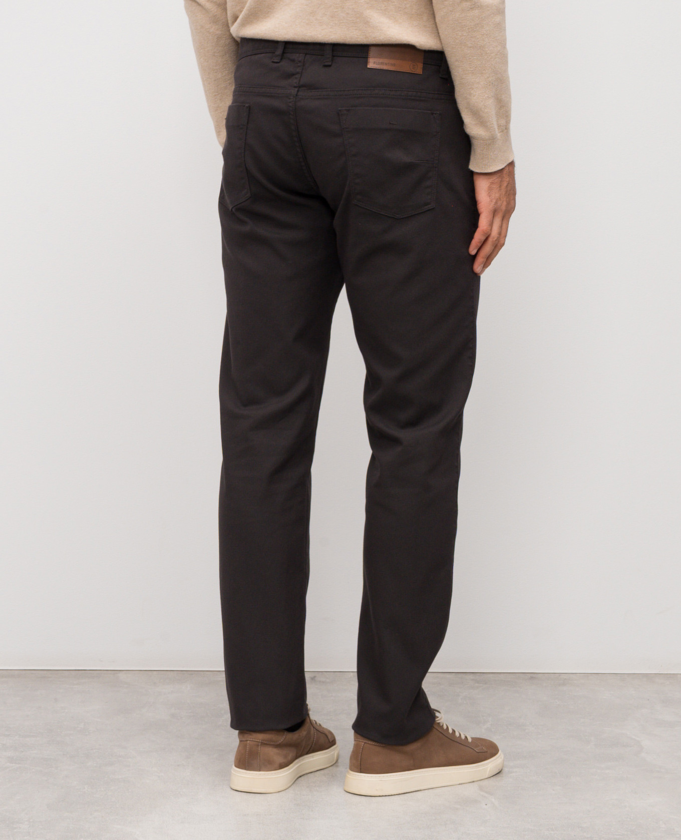 Brown pants with logo patch Florentino 4