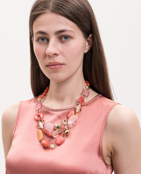 Dolman Bijoux Multilayered necklace with crystals 75104