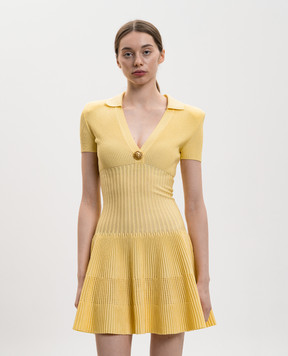 Balmain Yellow ribbed dress GF1R7153KJ30