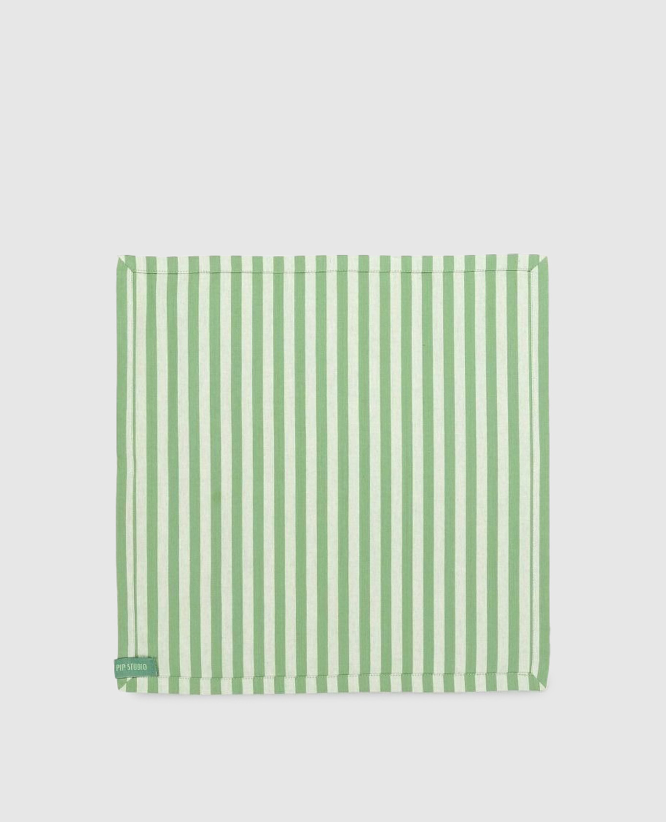 

Set of green Stripes serving napkins with logo Pip Studio