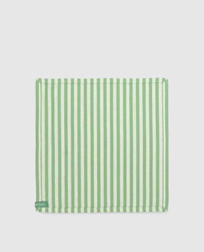 Pip Studio Set of green Stripes serving napkins with logo 51067041