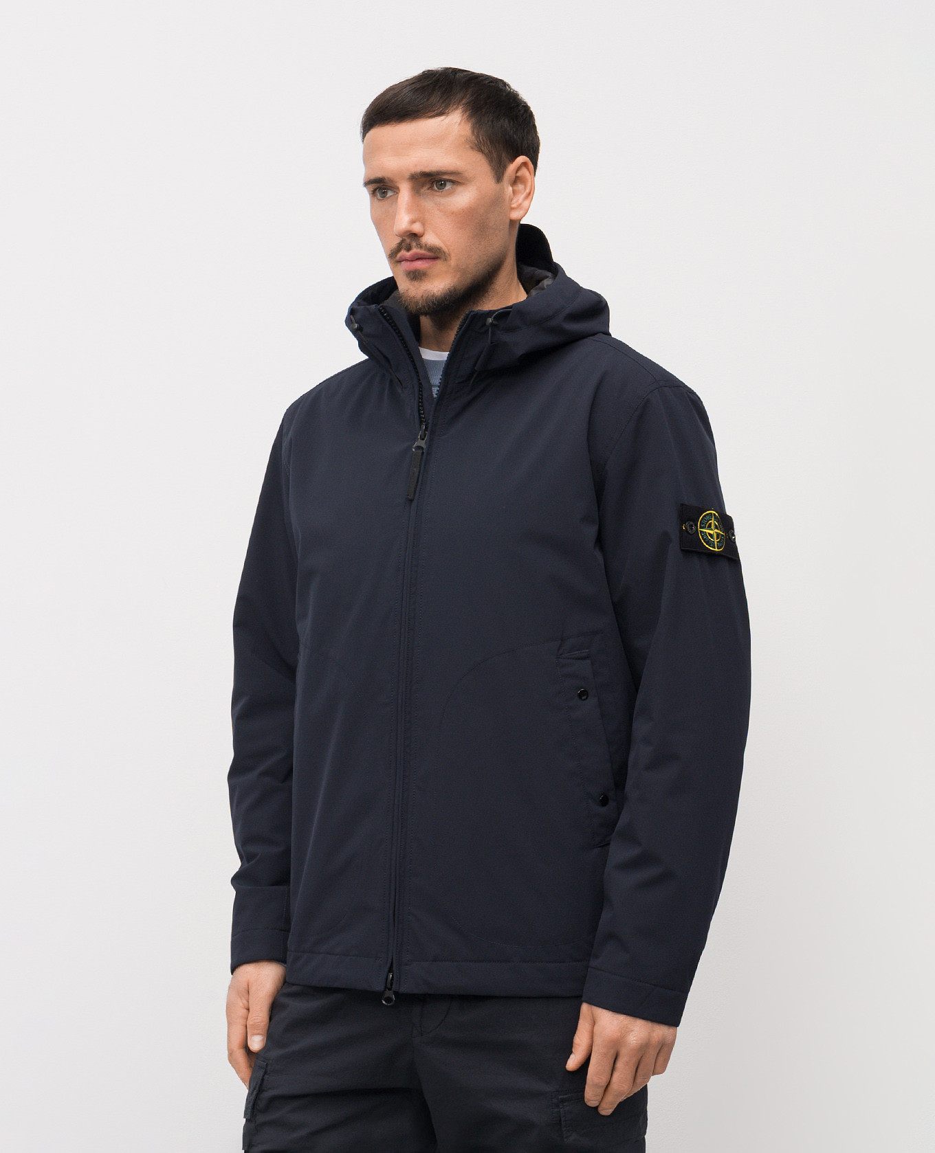 

Blue jacket with logo Stone Island