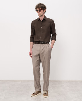 MooRER ADAMSON beige linen pants ADAMSONFSW