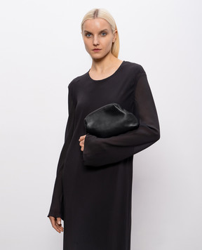The Row Black leather Mira clutch W1781L72