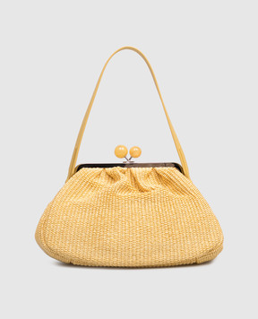 Max Mara Weekend Yellow woven bag FORTUNA WKAFORTUNA