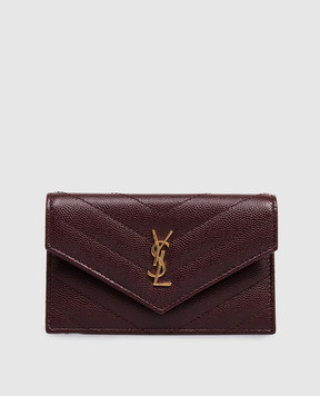 Saint Laurent Burgundy leather wallet with quilting 843888AAGY5