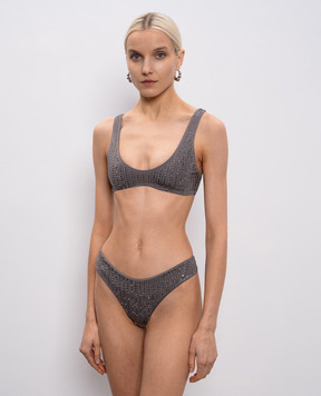 Venuja Malibu gray swimsuit with crystals BI005B