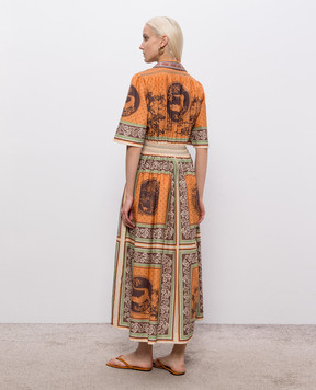 Alemais Orange Alberta shirt dress with silk 6946D