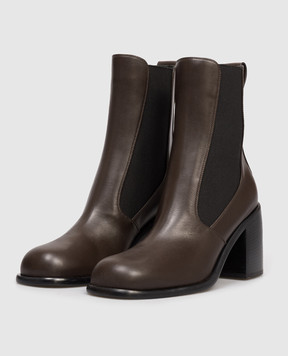 Sergio Rossi Avenue brown leather chelsea boots B11890MFL352