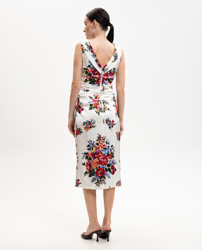 Dolce&Gabbana White dress with floral print F612RTFSICE