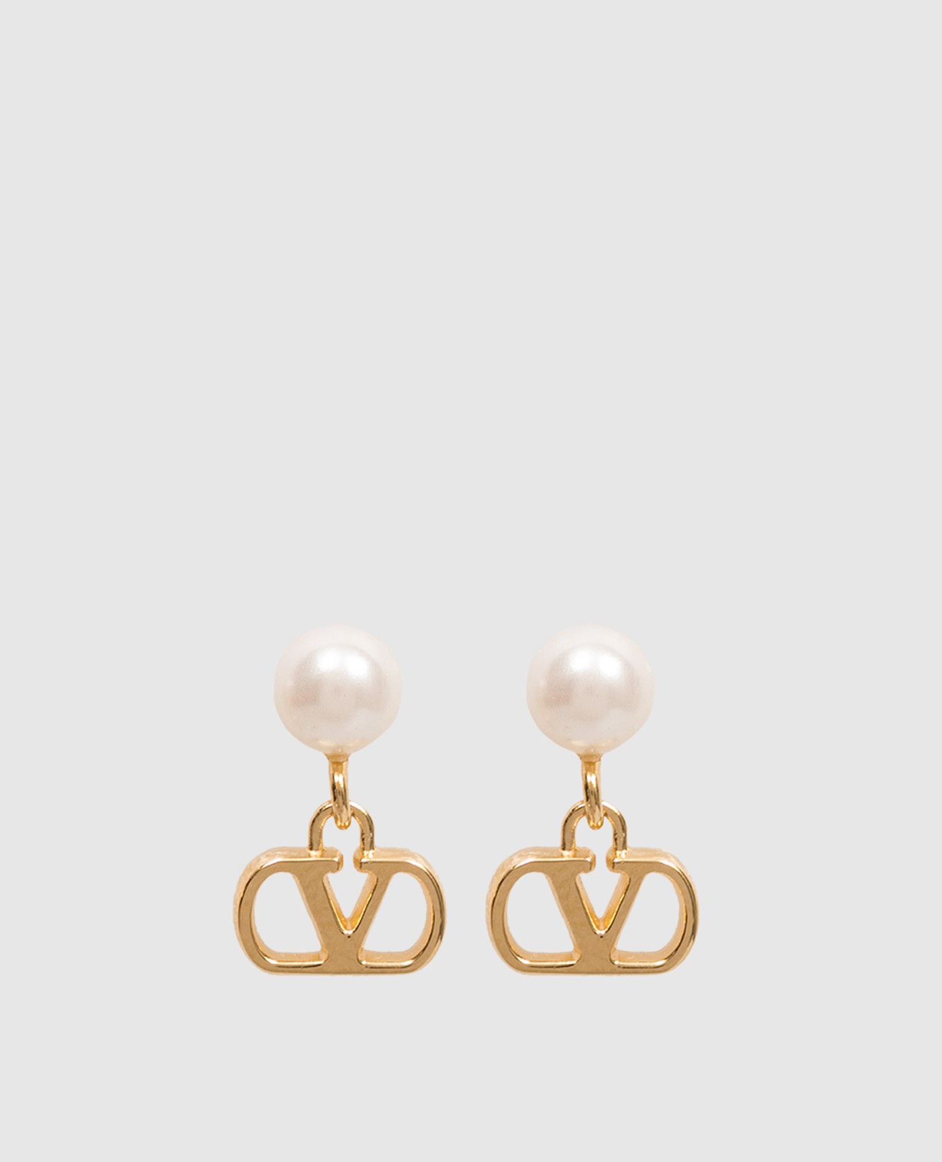 

Gold earrings with VLogo emblem Valentino, Golden