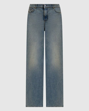 Alexander McQueen Blue jeans with a worn effect 848913QMAD0